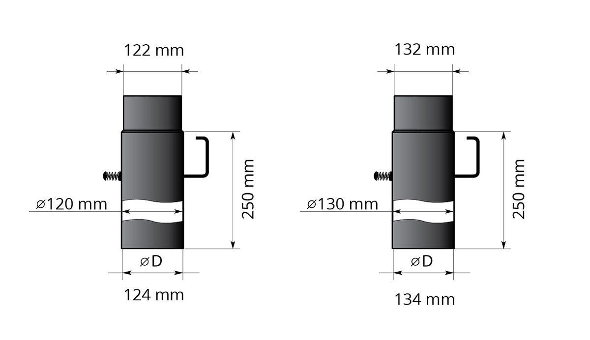 SMOKE PIPE DAMPER, Ø130MM