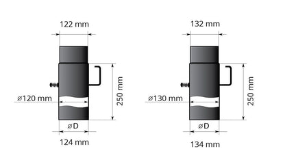 SMOKE PIPE DAMPER, Ø130MM