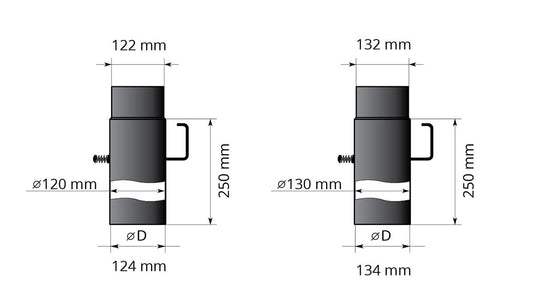 SMOKE PIPE DAMPER, Ø130MM
