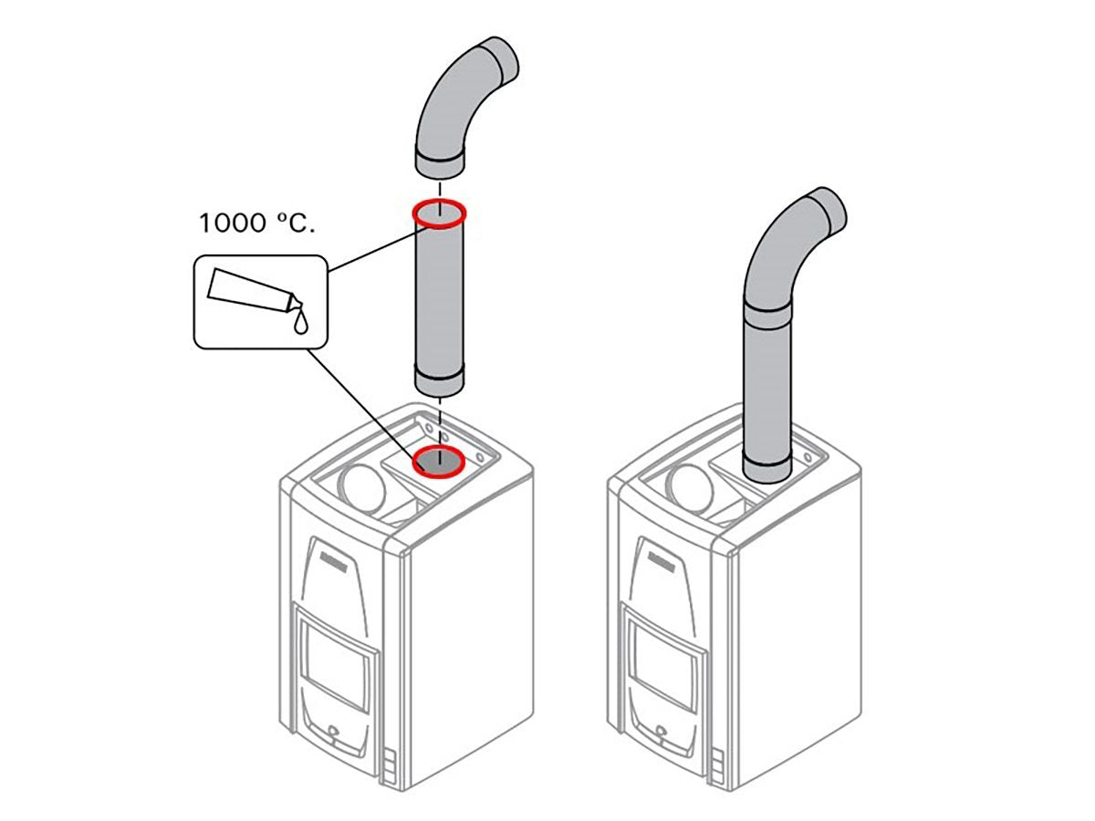 SMOKE PIPE FOR WOOD BURNING STOVE, 250MM, Ø120MM
