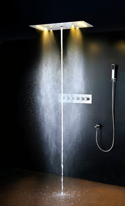 Tolo Led Rain Shower System 380x700 Six & Saven Handle Diverter