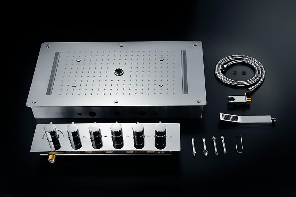 Tolo Led Rain Shower System 380x700 Six & Saven Handle Diverter