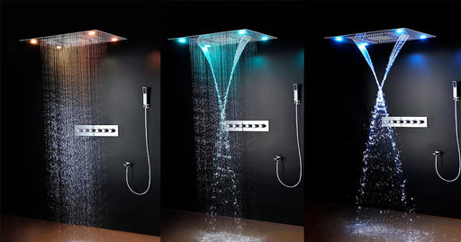 Tolo Led Rain Shower System 600x800 With Six & Saven Handle Diverter | Steamtec