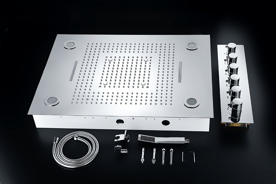 Tolo Led Rain Shower System 600x800 With Six & Saven Handle Diverter | Steamtec