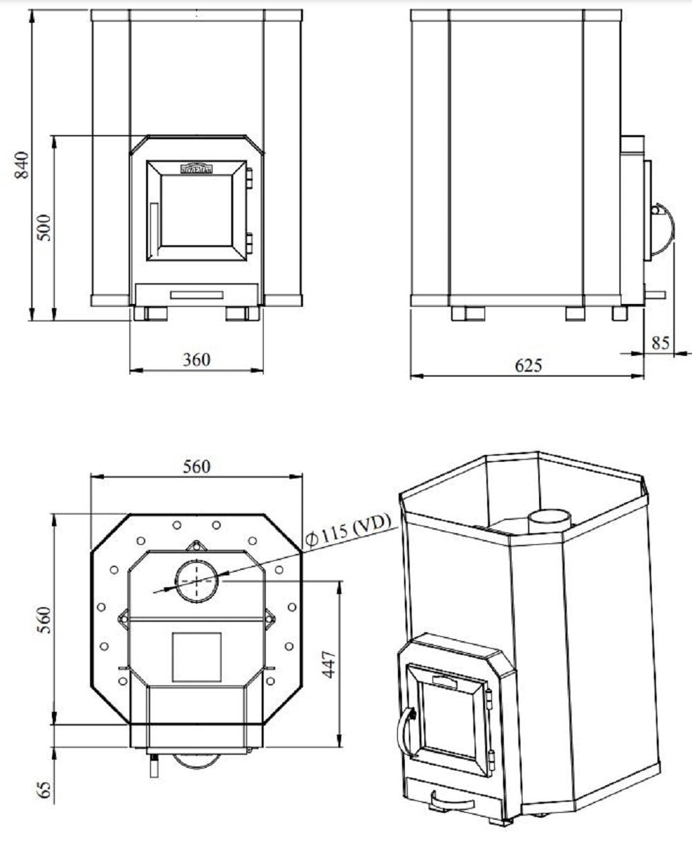 SAUNA WOODBURNING STOVE STOVEMAN 24 HEAVY