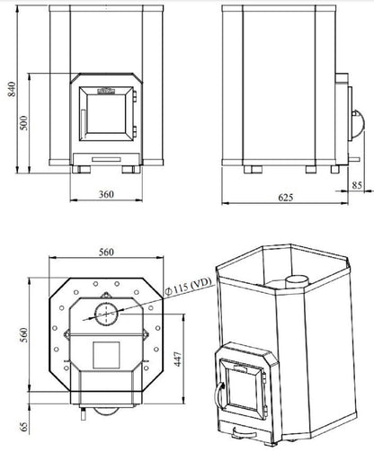 SAUNA WOODBURNING STOVE STOVEMAN 24 HEAVY