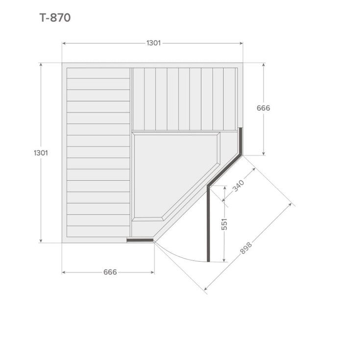 TYLÖ Infrared Cabin, For 3 Persons,  Black & Gray