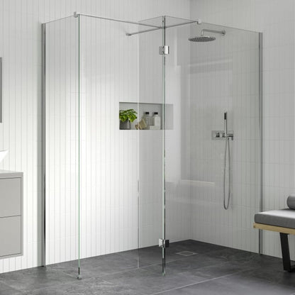 Signature Icon Chrome 1950mm High Wet Room Glass Shower Screen