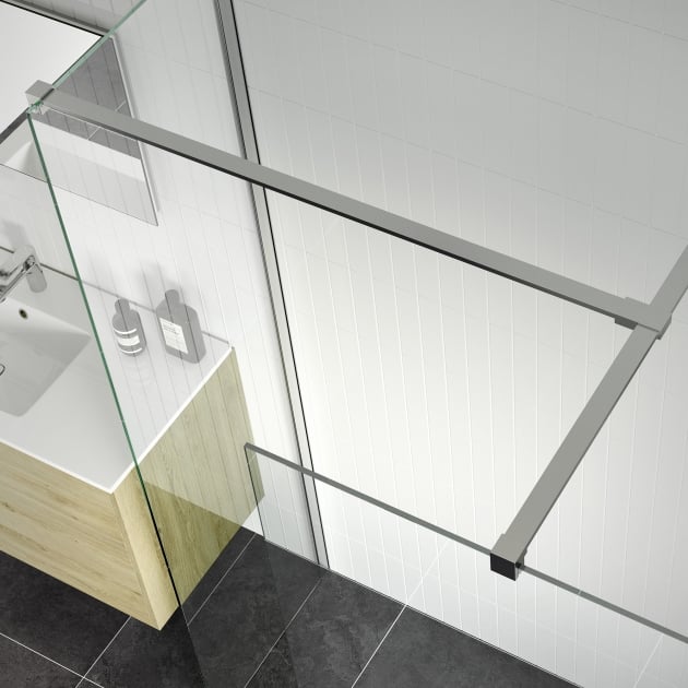 Signature Icon Chrome 1950mm High Wet Room Glass Shower Screen