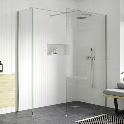 Signature Icon Chrome 1950mm High Wet Room Glass Shower Screen