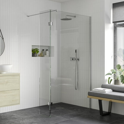Signature Icon Chrome 1950mm High Wet Room Glass Shower Screen