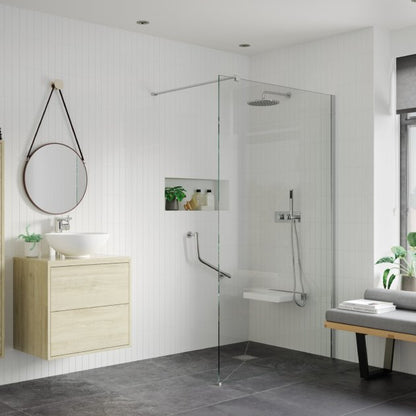 Signature Icon Chrome 1950mm High Wet Room Glass Shower Screen