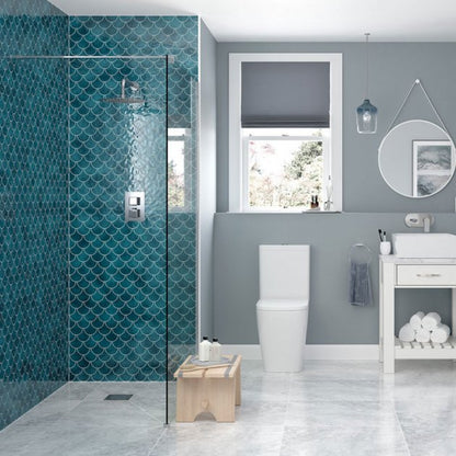 Signature Icon Chrome 1950mm High Wet Room Glass Shower Screen