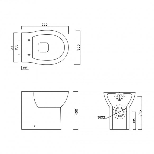 Signature QuikPak Rimless Back to Wall Toilet (inc Soft Close Seat)