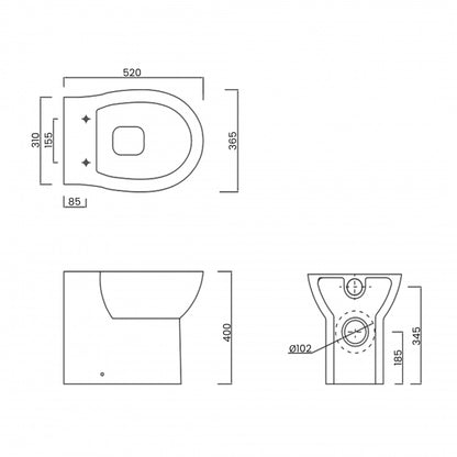 Signature QuikPak Rimless Back to Wall Toilet (inc Soft Close Seat)