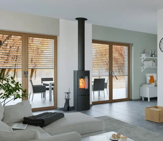 Schiedel Sirius 1.1 wood burning stove and Permeter chimney package for bungalow