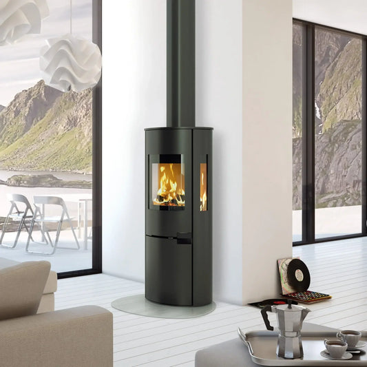 Schiedel Sirius 3.1 wood burning stove and Permeter chimney package for a 2-storey house