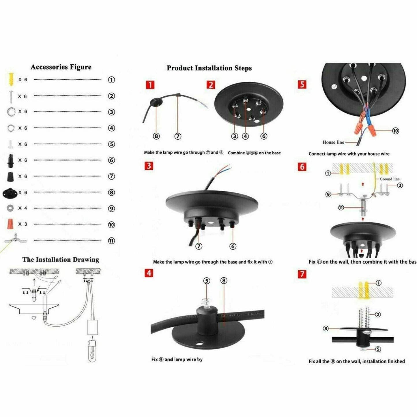 Industrial Spider Pendant Light 8-Way E27~3525
