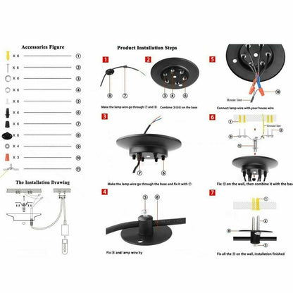 Industrial Spider Pendant Light 8-Way E27~3525