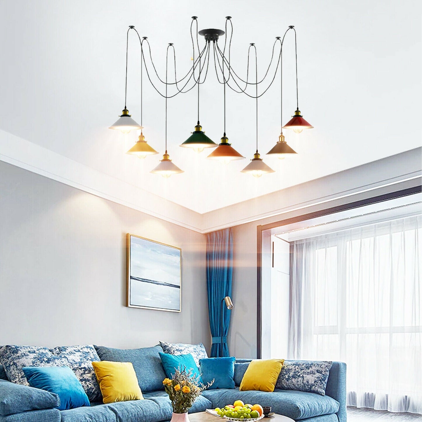 Industrial Spider Pendant Light 8-Way E27~3525