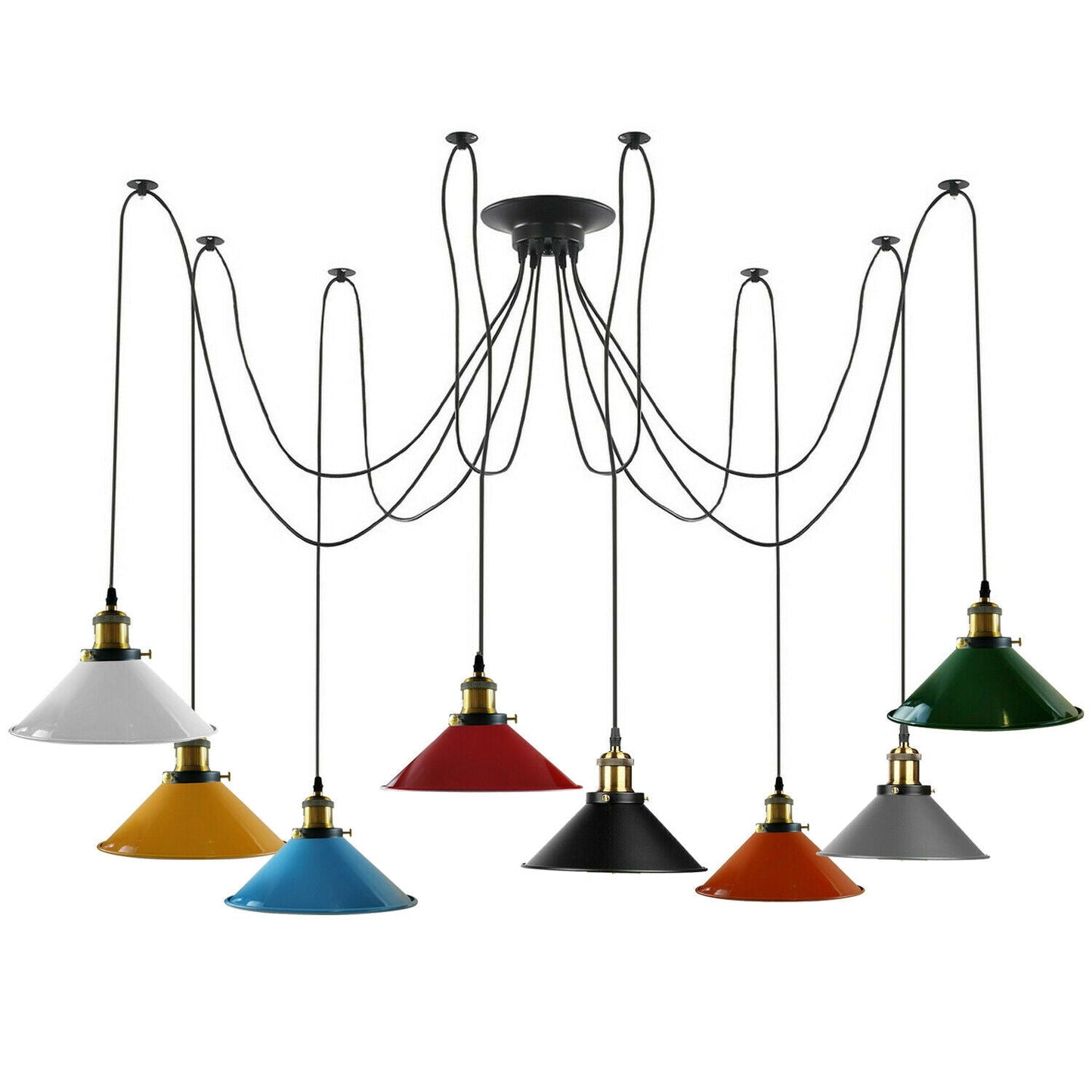 Industrial Spider Pendant Light 8-Way E27~3525