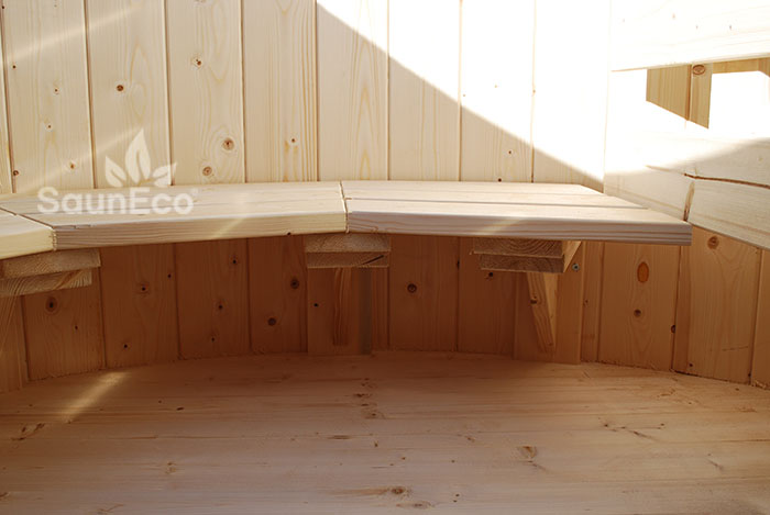 4 Seater Wooden Hot Tub – Spruce – Ø 1,7 meters – Underwater Woodburning Heater