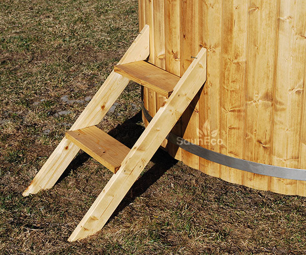 4 Seater Wooden Hot Tub – Spruce – Ø 1,7 meters – Underwater Woodburning Heater
