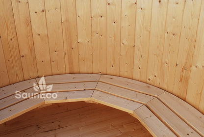 4 Seater Wooden Hot Tub – Spruce – Ø 1,7 meters – Underwater Woodburning Heater