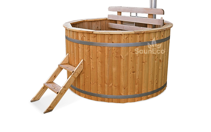 Barrel Saunas Medium Larch Wood Hot Tub 1.7m outdoor wood-fired spa