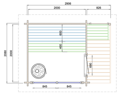 Tampere sauna house (small) – 3.07 x 2.34m