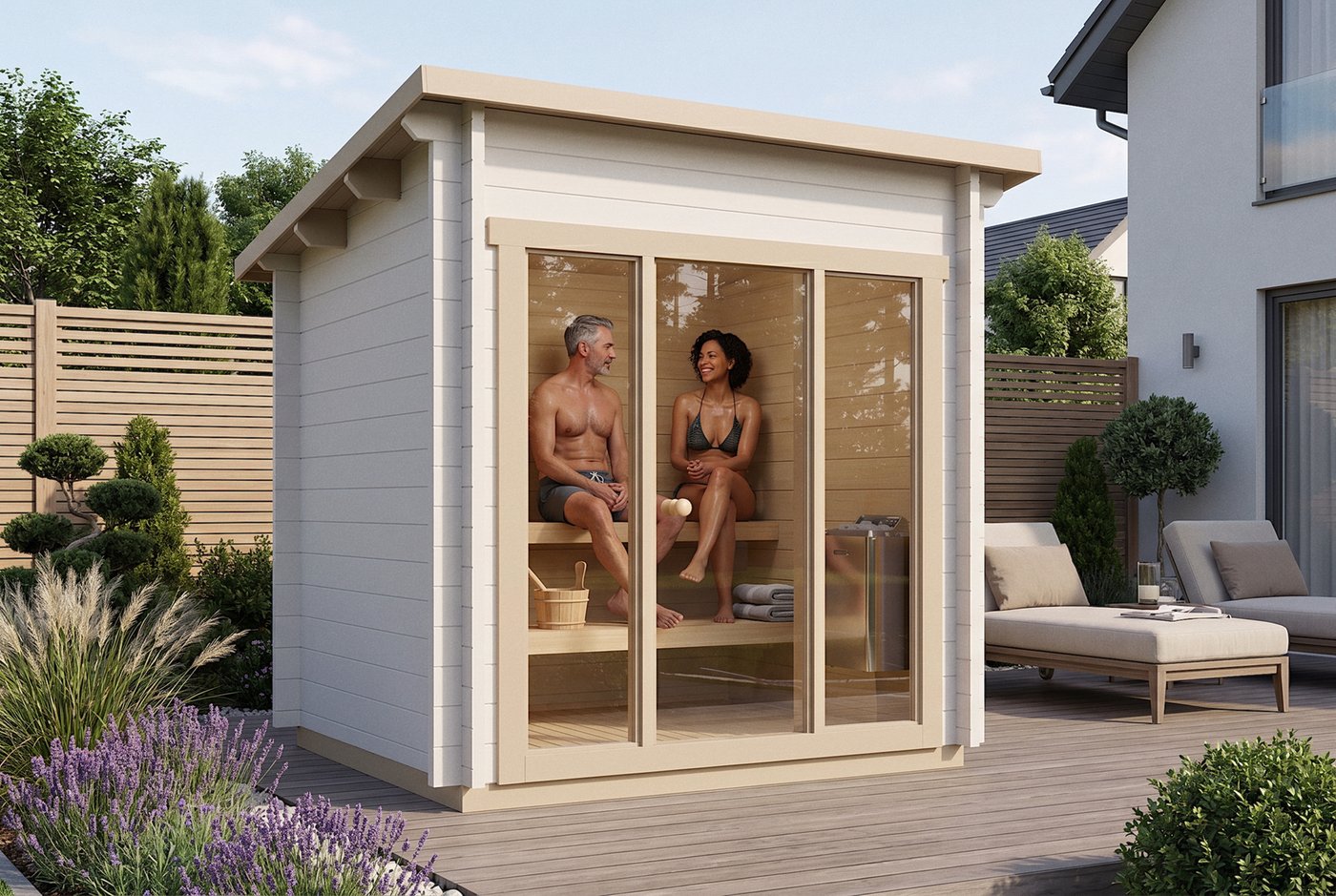 Tampere XXS wooden garden sauna house exterior view