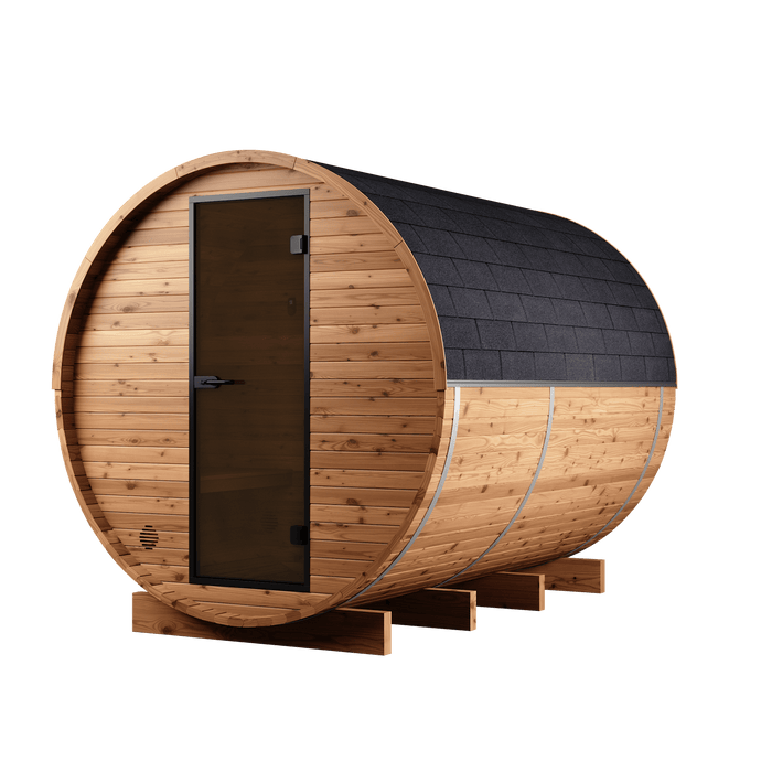 Thermo Wood Barrel Sauna - Regular with Changing Room (4-6 Person)
