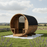 Thermo Wood Barrel Sauna - Small with Relaxation Terrace (2-4 Person)
