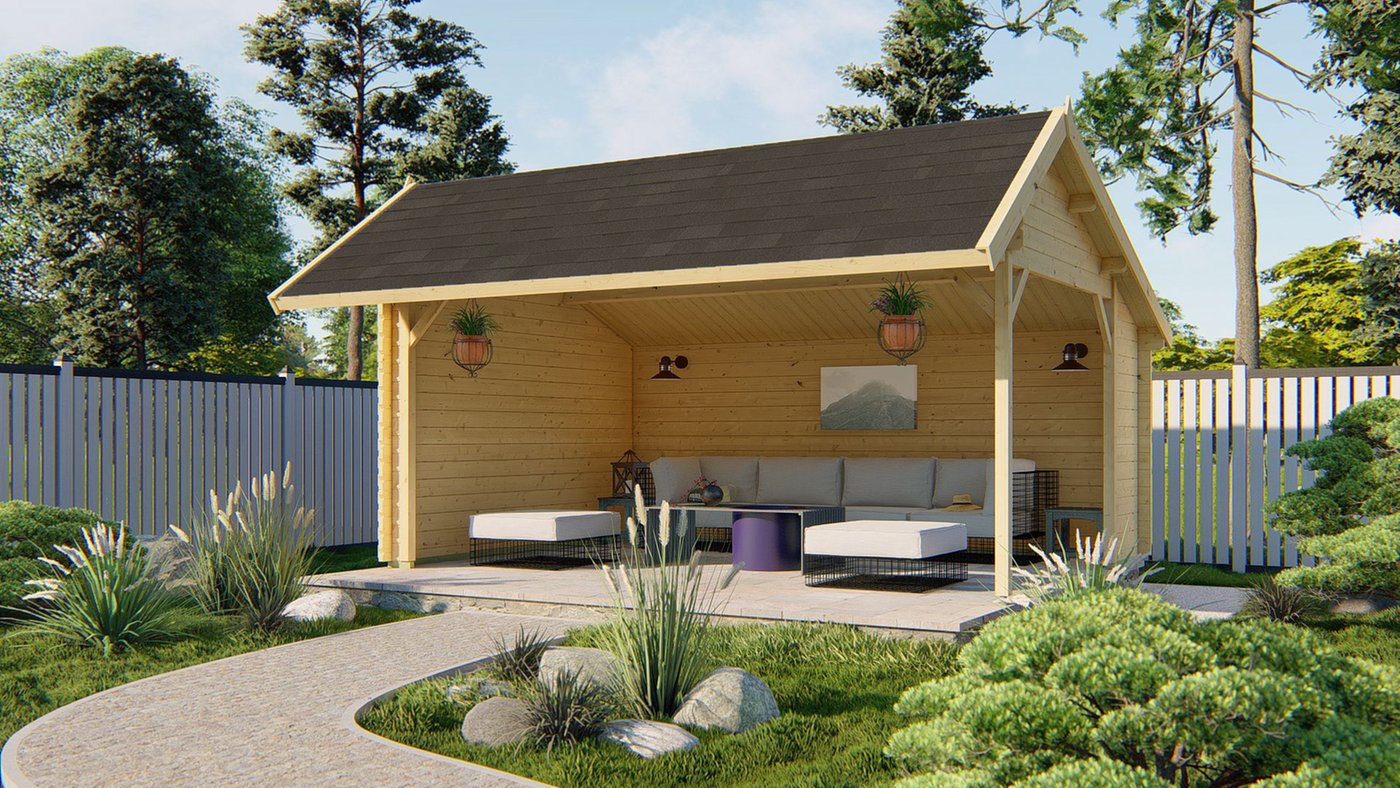 Thurin Log Cabin Gazebo 5 x 3.5m