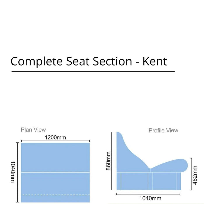 Tileable Steam Room Complete Seat Section 1.2 m - Kent