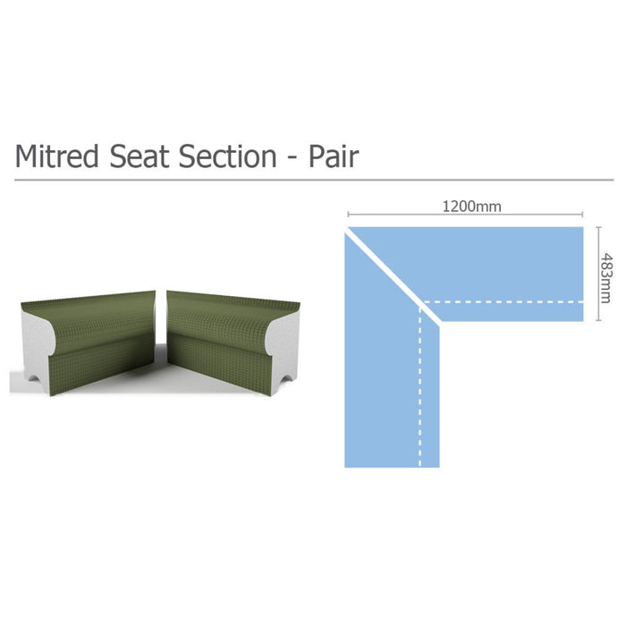 Tileable Steam Room Mitred Seat - Hampshire