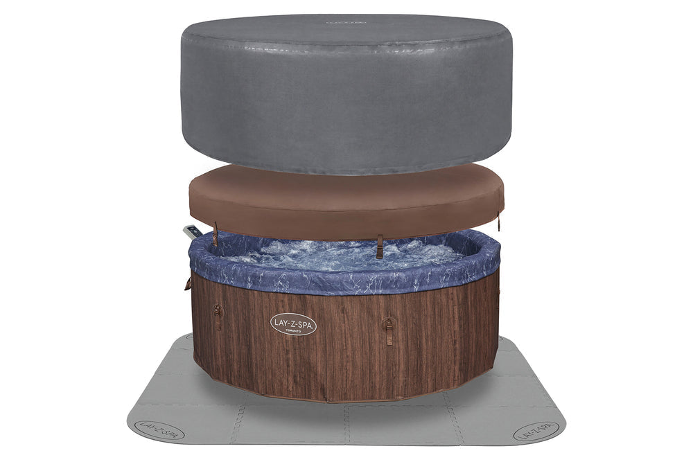 Lay-Z-Spa Toronto energy saving bundle with cover and ground mat