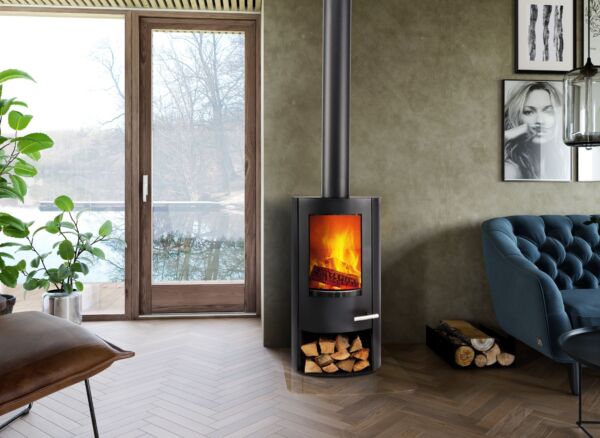 TermaTech TT20 Streamline R Wood Burning Stove 5kW, DEFRA Approved, Black