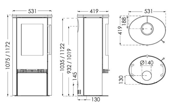 TermaTech TT21RS Contemporary Wood-Burning Stove with Soapstone Accents