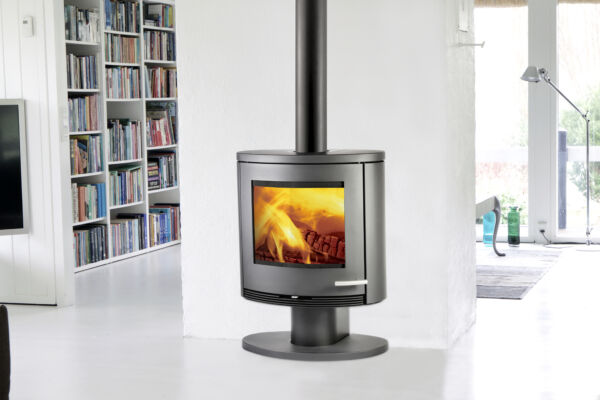 TermaTech TT22RP Contemporary Wood-Burning Stove with Cast Iron Base