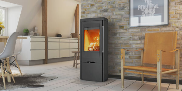 TermaTech TT30 Contemporary Wood Burning Stove with Cast Iron Doors