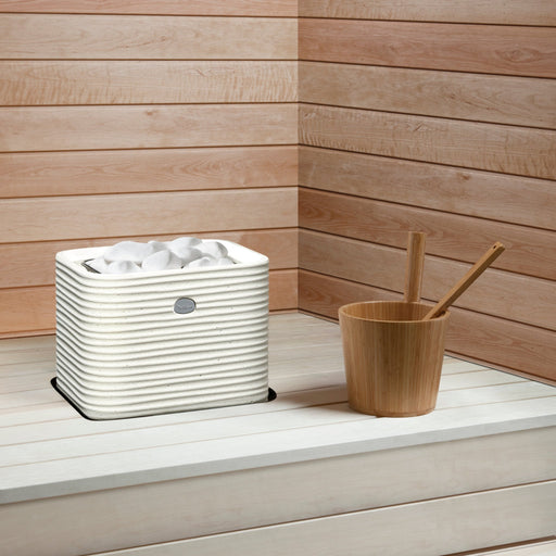 Tulikivi Huurre Integrated Cast Stone Electric Sauna Heater Cover (White)