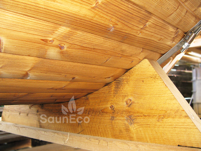 Barrel Saunas – Two-Room Thermowood Barrel Sauna Lodge (13ft) for 6 | Terrace & Wood-Fired Heater