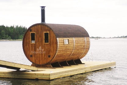 Barrel Saunas – 4M Two-Room Thermowood Sauna Cabin | Wood-Fired Heater, Terrace, Seats 6