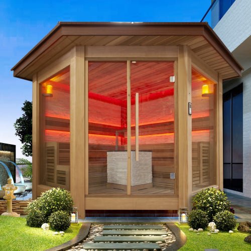 Ultimate 6 to 8-Person Traditional Garden Sauna Cedar Wood