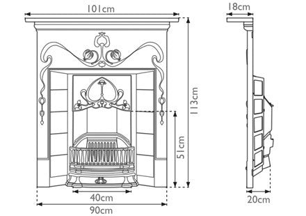 Valentine Cast Iron Combination Fireplace | Carron