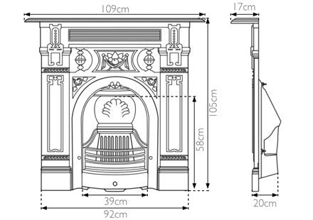 Victorian Large Cast Iron Combination Fireplace | Carron