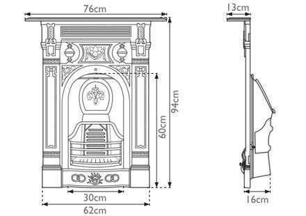 Victorian Small Cast Iron Combination Fireplace | Carron