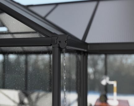 Victory Grand Garden Chalet 13' x 15' Greenhouse - Black Aluminium Frame & Clear Polycarbonate Panels