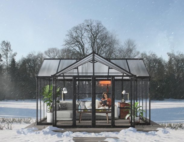 Victory Grand Garden Chalet 13' x 15' Greenhouse - Black Aluminium Frame & Clear Polycarbonate Panels